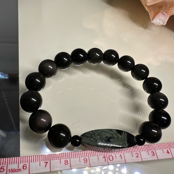 OBSIDIAN + KAMBABA NATURAL BRACELET size 7.5” - Picture 13 of 16